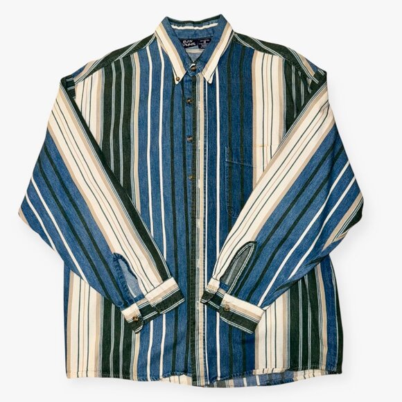 Vintage Stripped Flannel Button Down - Picture 6 of 7